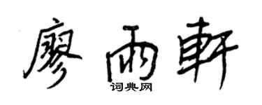 王正良廖雨轩行书个性签名怎么写