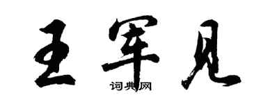 胡问遂王军见行书个性签名怎么写