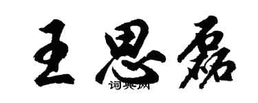 胡问遂王思磊行书个性签名怎么写