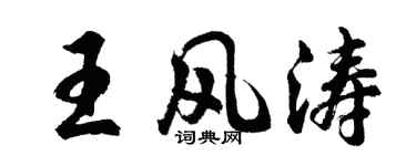 胡问遂王风涛行书个性签名怎么写