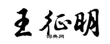 胡问遂王征明行书个性签名怎么写