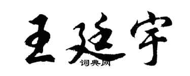 胡问遂王廷宇行书个性签名怎么写