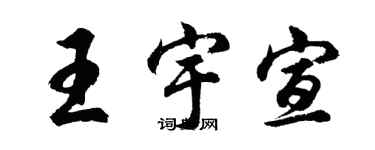 胡问遂王宇宣行书个性签名怎么写