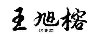 胡问遂王旭榕行书个性签名怎么写