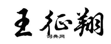 胡问遂王征翔行书个性签名怎么写