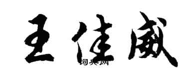 胡问遂王佳威行书个性签名怎么写