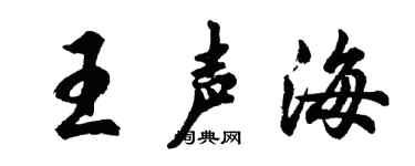 胡问遂王声海行书个性签名怎么写