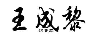 胡问遂王成黎行书个性签名怎么写