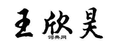 胡问遂王欣昊行书个性签名怎么写