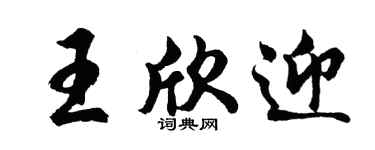 胡问遂王欣迎行书个性签名怎么写