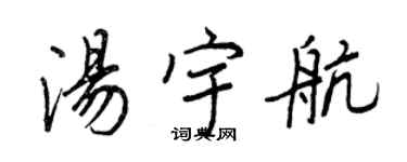 王正良汤宇航行书个性签名怎么写