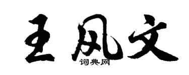 胡问遂王风文行书个性签名怎么写