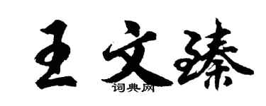 胡问遂王文臻行书个性签名怎么写