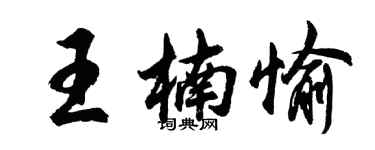 胡问遂王楠愉行书个性签名怎么写