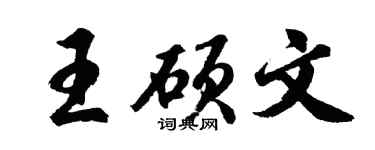 胡问遂王硕文行书个性签名怎么写