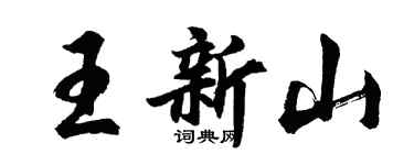 胡问遂王新山行书个性签名怎么写