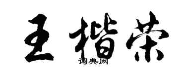 胡问遂王楷荣行书个性签名怎么写