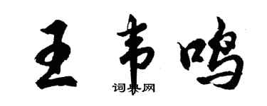 胡问遂王韦鸣行书个性签名怎么写