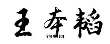 胡问遂王本韬行书个性签名怎么写