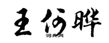 胡问遂王何晔行书个性签名怎么写