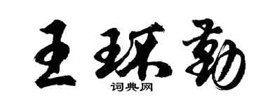 胡问遂王环勤行书个性签名怎么写