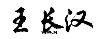 胡问遂王长汉行书个性签名怎么写