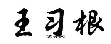 胡问遂王习根行书个性签名怎么写