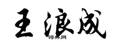 胡问遂王浪成行书个性签名怎么写