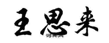 胡问遂王思来行书个性签名怎么写