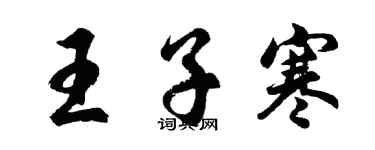胡问遂王子寒行书个性签名怎么写