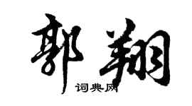 胡问遂郭翔行书个性签名怎么写