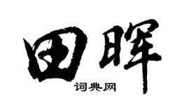 胡问遂田晖行书个性签名怎么写