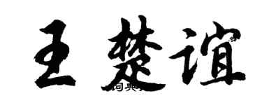 胡问遂王楚谊行书个性签名怎么写