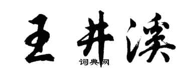 胡问遂王井溪行书个性签名怎么写