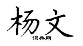 丁谦杨文楷书个性签名怎么写