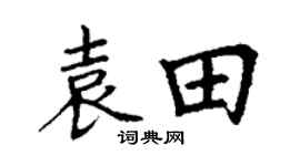 丁谦袁田楷书个性签名怎么写