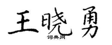 丁谦王晓勇楷书个性签名怎么写