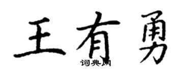 丁谦王有勇楷书个性签名怎么写