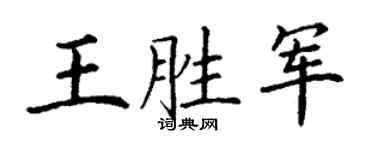 丁谦王胜军楷书个性签名怎么写