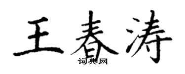 丁谦王春涛楷书个性签名怎么写