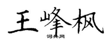 丁谦王峰枫楷书个性签名怎么写