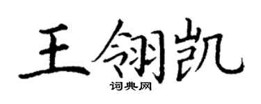 丁谦王翎凯楷书个性签名怎么写