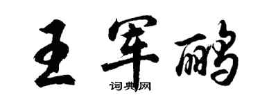 胡问遂王军鹂行书个性签名怎么写