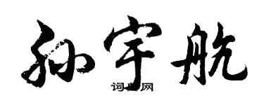 胡问遂孙宇航行书个性签名怎么写