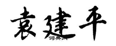 胡问遂袁建平行书个性签名怎么写