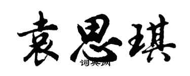 胡问遂袁思琪行书个性签名怎么写