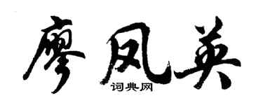 胡问遂廖凤英行书个性签名怎么写