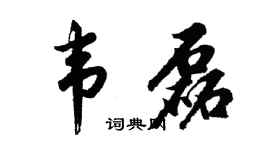 胡问遂韦磊行书个性签名怎么写