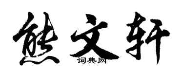 胡问遂熊文轩行书个性签名怎么写