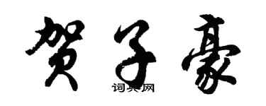 胡问遂贺子豪行书个性签名怎么写